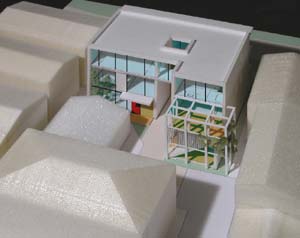 小敷地の賃貸マンション模型