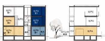 小敷地の賃貸マンション断面５