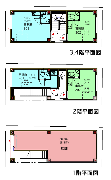 小敷地の小事務所